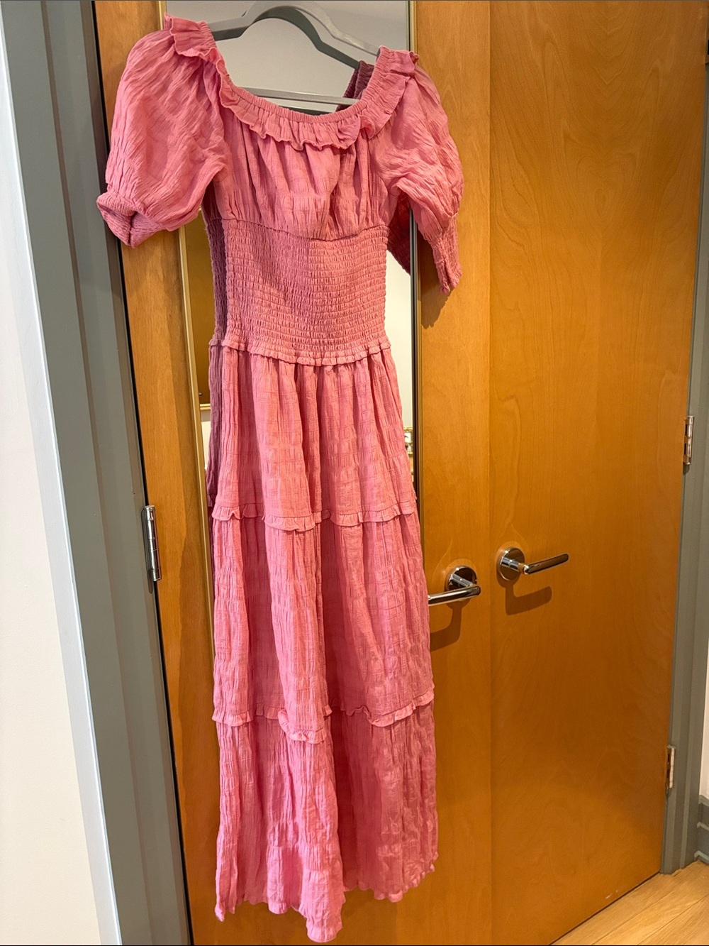 BB Dakota by Steve Madden Rose-Pink Smocked Maxi Dress